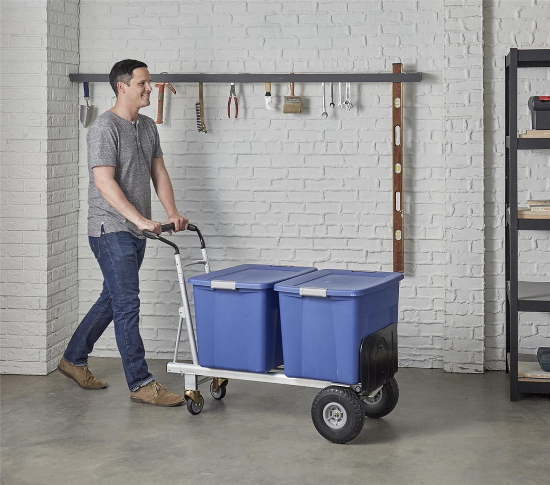 COSCO 12243ASB1E 3-in-1 faltbare Sackkarre mit flachen Rädern, 362,9 kg/453,6 kg Kapazität, Aluminiu