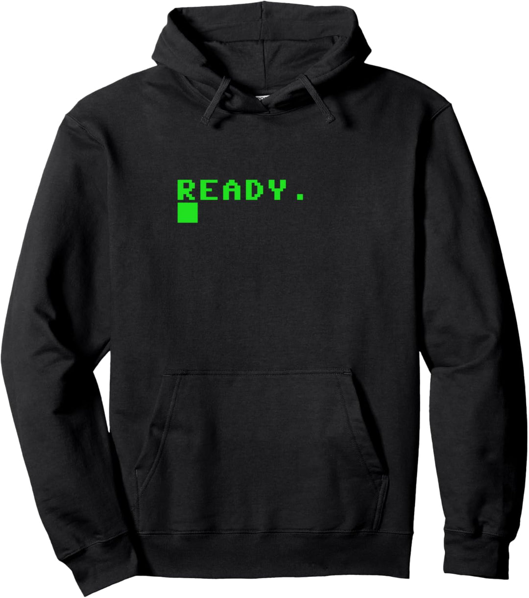 Ready C64 Heimcomputer 80er Retro Gamer Erinnerung Geschenk Pullover Hoodie