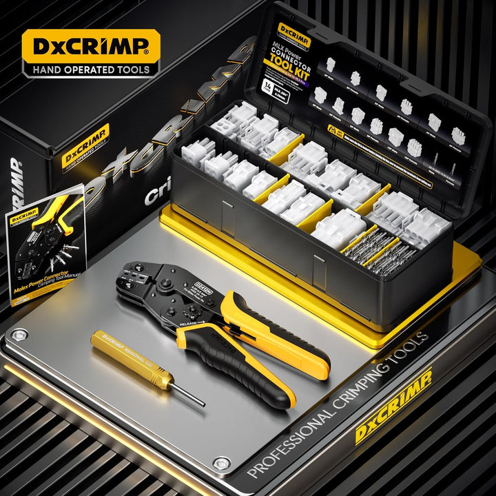 DxCRIMP Crimpzange Set mit 2-12-polig MLX .084" (6,35mm) Steckver - kompatibel mit Molex MLX &amp; TE Un