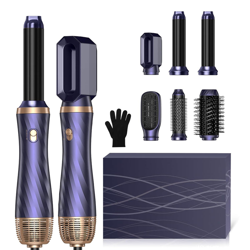 Airstyler Warmluftbürste Set 6 in 1, 1000W Haarstyler Stylingbürsten Set mit Haartrockner, Rundbürst