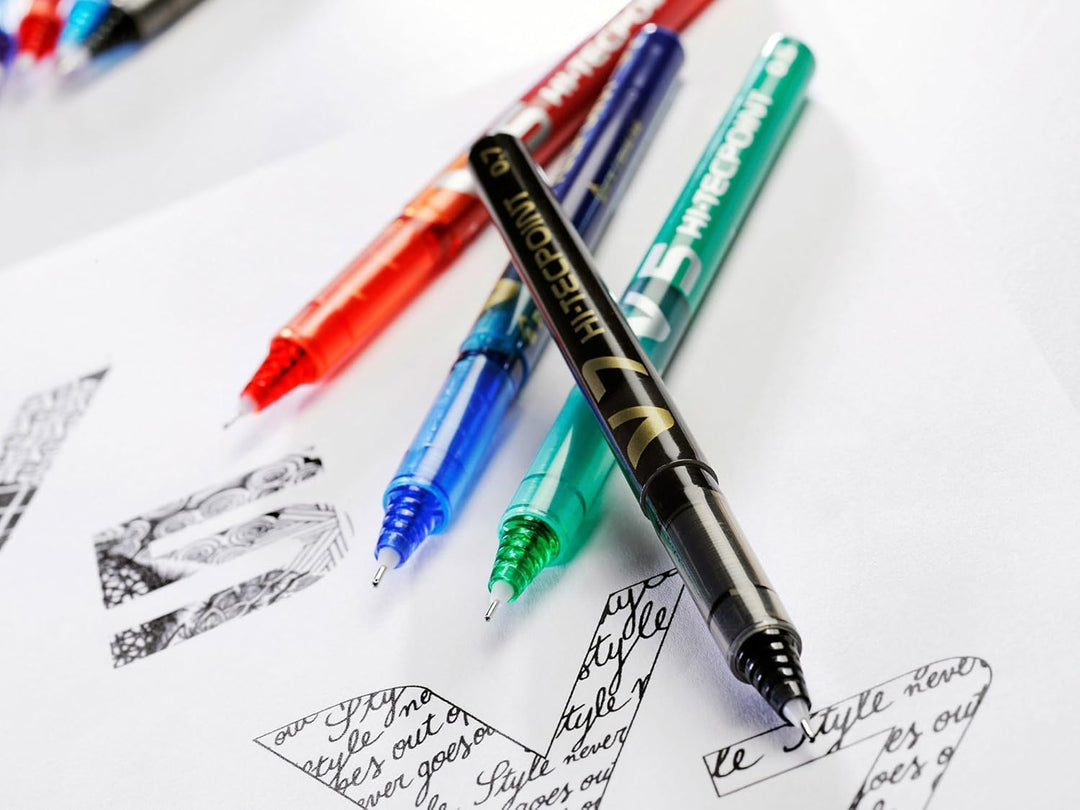 Pilot V5 Tintenroller mit Nadelspitze 0,5 mm Schreibspitze 0,3 mm Strichbreite 12 Stück rot rot 12 S