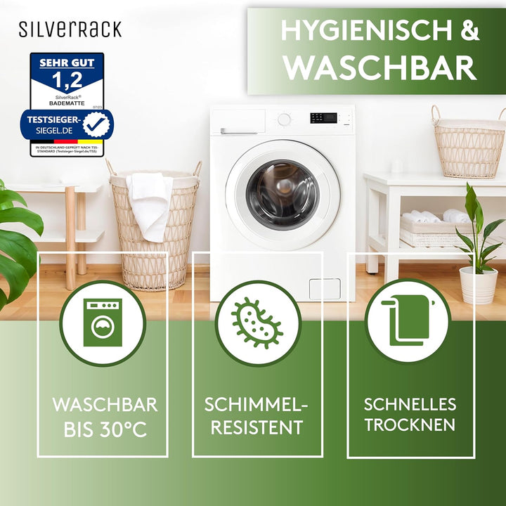 SilverRack Kinder Badewannenmatte 100x40 cm (Wal Welle Motiv) - Antirutschmatte Badewanne BPA frei f