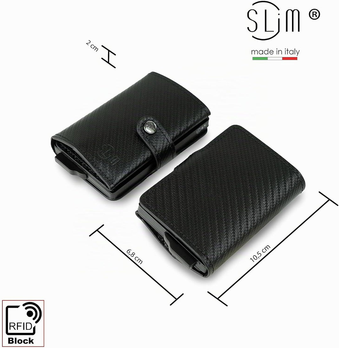 SLim Geldbörse für Herren & Damen Smart Wallet kartenetui mit Münzfach & RFID Schutz Portmonee Porte