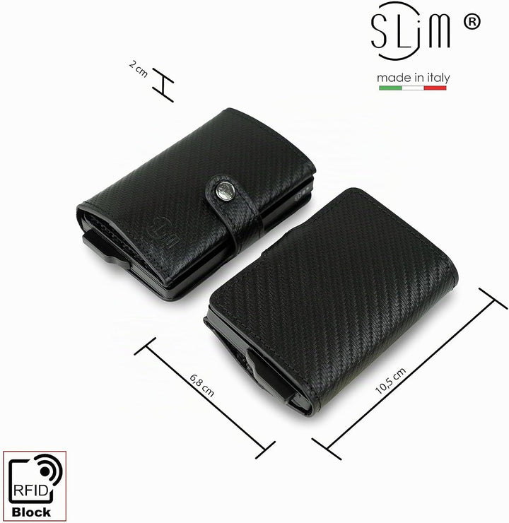SLim Geldbörse für Herren & Damen Smart Wallet kartenetui mit Münzfach & RFID Schutz Portmonee Porte