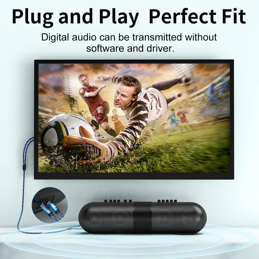 EMK 2Cinch Kabel RCA Kabel R&L, 2Cinch-Stecker auf 2 RCA Aluminiumgehäuse Nylon geflochtenes Subwoof