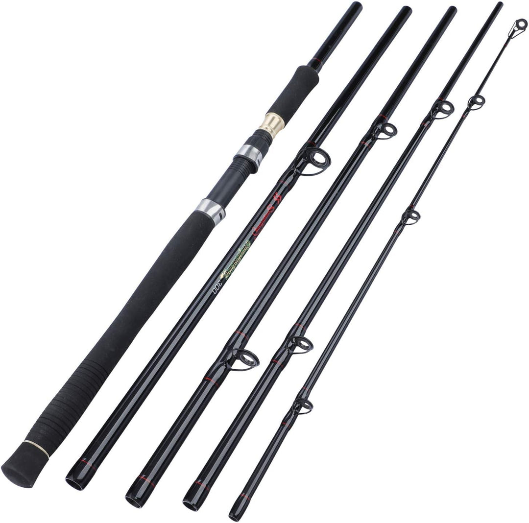 Sougayilang Angelrute für Karpfen, Angelrute aus Kohlefaser, super hart, 4/5 Abschnitte, tragbare An