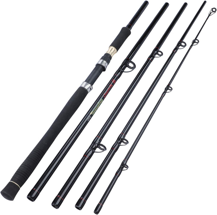 Sougayilang Angelrute für Karpfen, Angelrute aus Kohlefaser, super hart, 4/5 Abschnitte, tragbare An