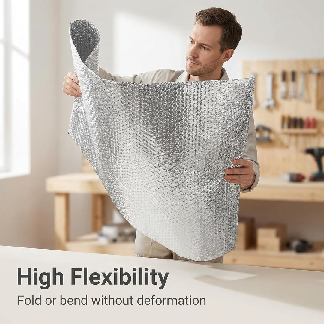 Doppelseitige Aluminiumfolie Isolierung, 3mm Dicke Isolierfolie Dämmfolie Reflexionsfolie, Alu-Luftp