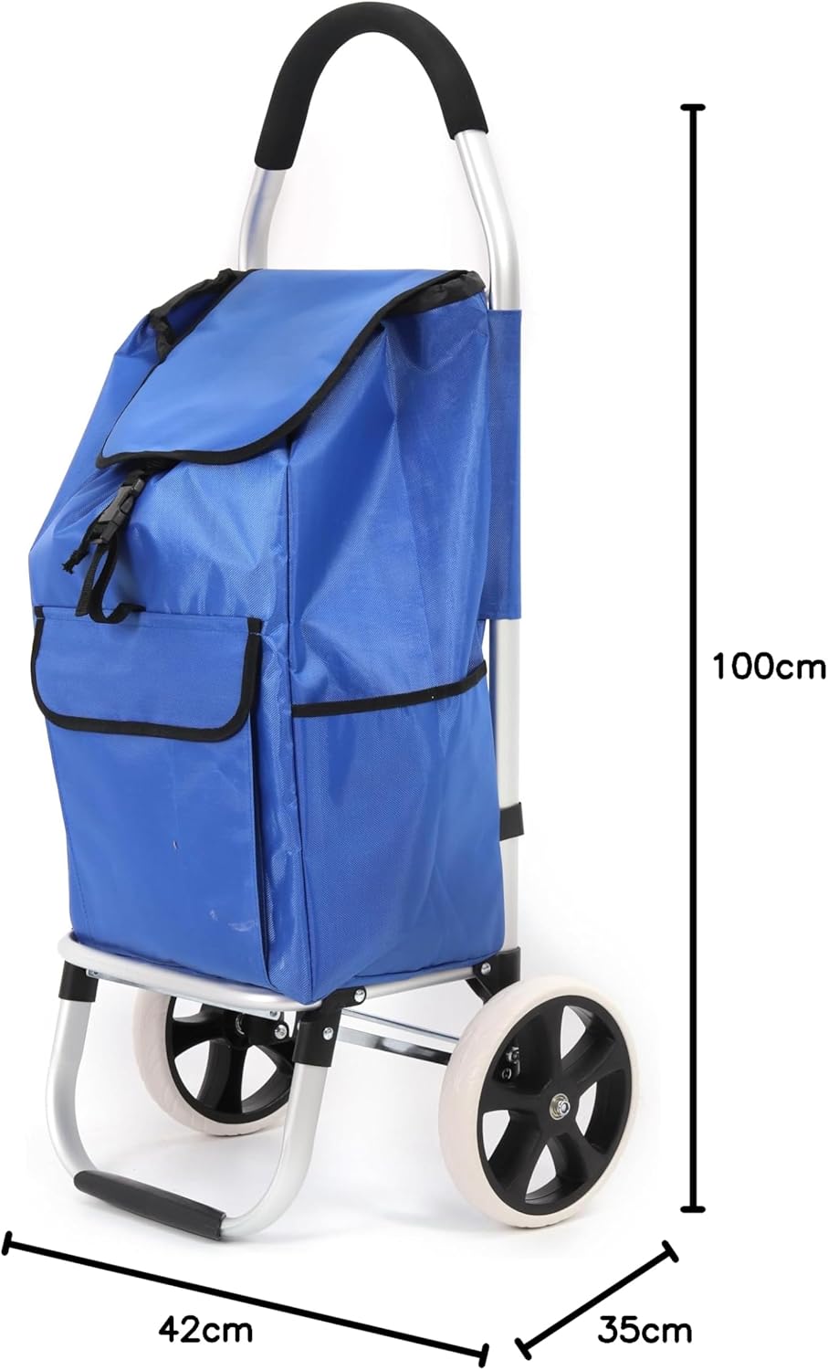43.5Liter Aluminium Trolley Einkaufstrolley Klappbar, Shopping Trolley, Wasserabweisender Einkaufswa