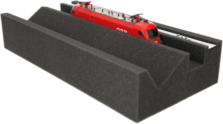 Feldherr Premium Lokliege für Modellbahnen - Magnetstreifen, Wartungsschacht, PU-Schaum, 360x175x70