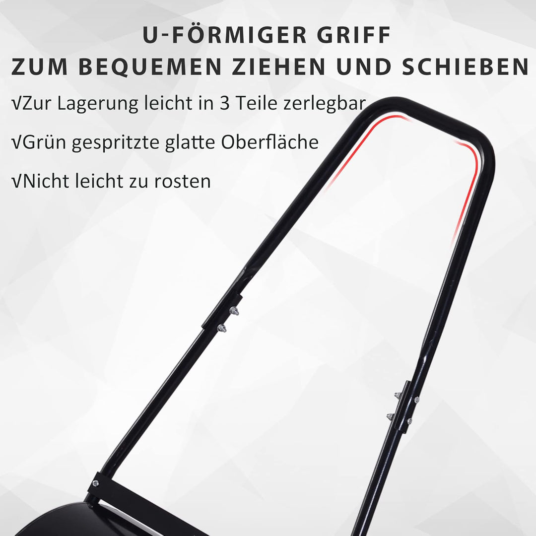 Outsunny Rasenwalze mit U-Griff, Gartenwalze, Gartenrolle, 40 cm Durchmesser, 60 L Wasser-/Sandfüllu