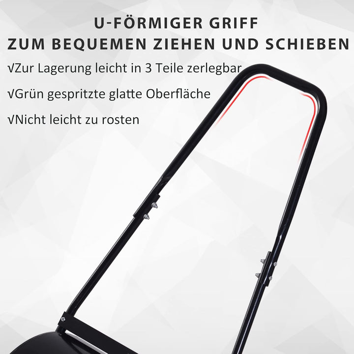 Outsunny Rasenwalze mit U-Griff, Gartenwalze, Gartenrolle, 40 cm Durchmesser, 60 L Wasser-/Sandfüllu