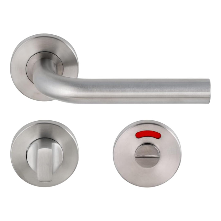 Aperit Türgriff aus Edelstahl - Türklinke Paar mit WC Verriegelung - Drückergarnitur für Innentüren