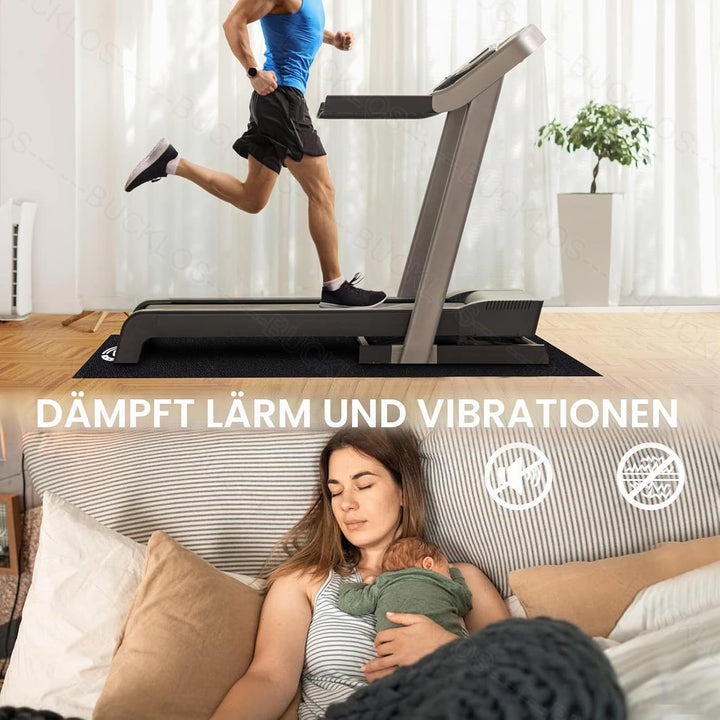 BUCKLOS Heimtrainer-Matte, kompatibel mit Peloton-Fahrrädern, verbesserte Dicke 6 mm, langsamer Rück