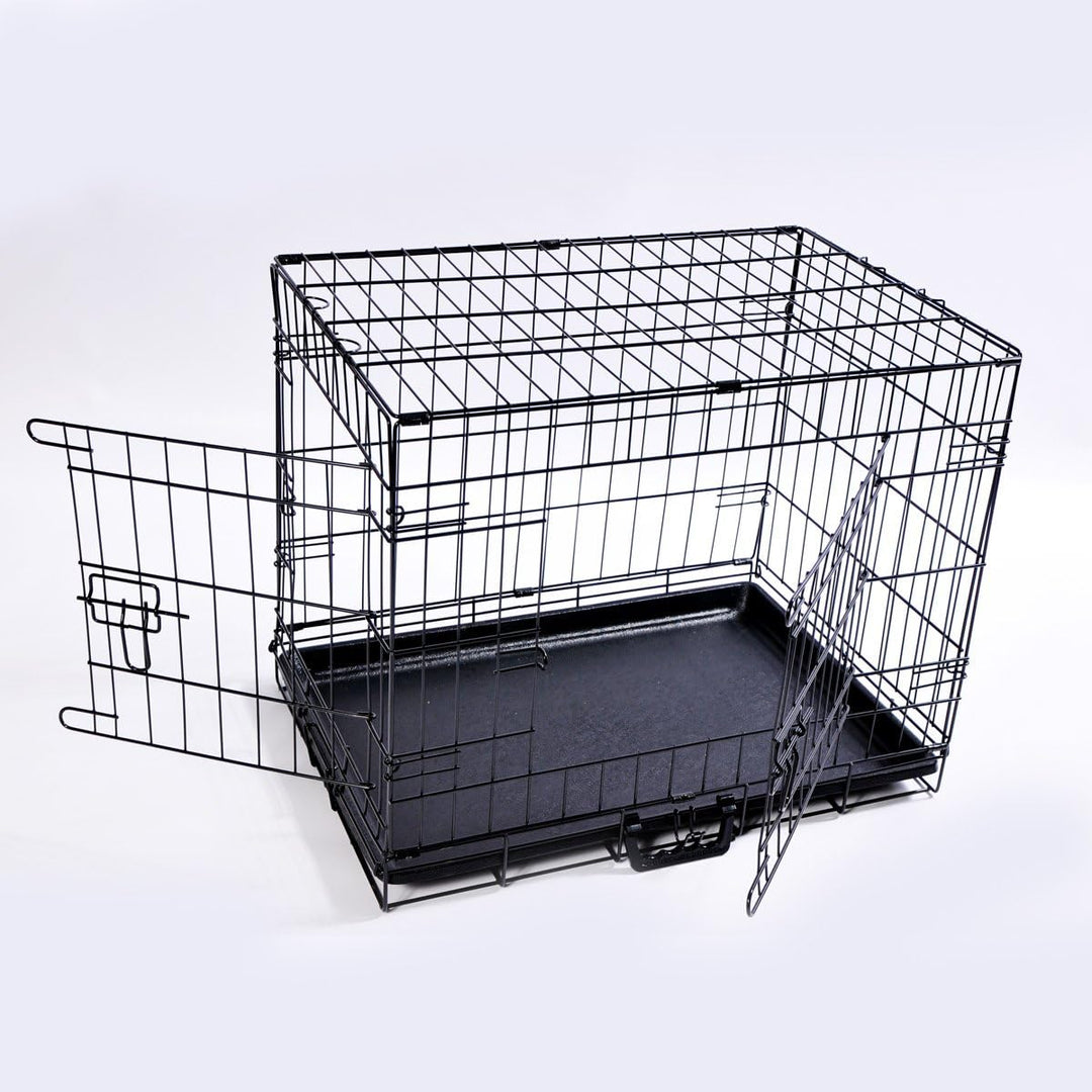M&G Techno Hundekäfig faltbar, Grösse S, Abmessungen: 61 x 42 x 48,5 cm, Farbe schwarz, Transportbox
