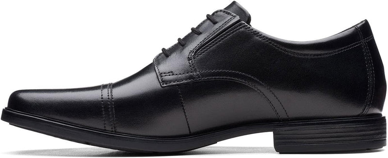 Clarks Herren Howard Cap Oxford 44.5 EU Black Leather, 44.5 EU Black Leather