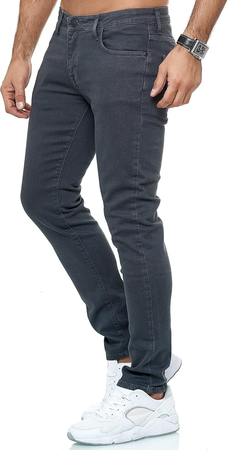 Jeans Slim Fit Stretch Denim Hose im 5 Pocket Style Clean Look Basic für Alltag und Büro 30W / 32L A