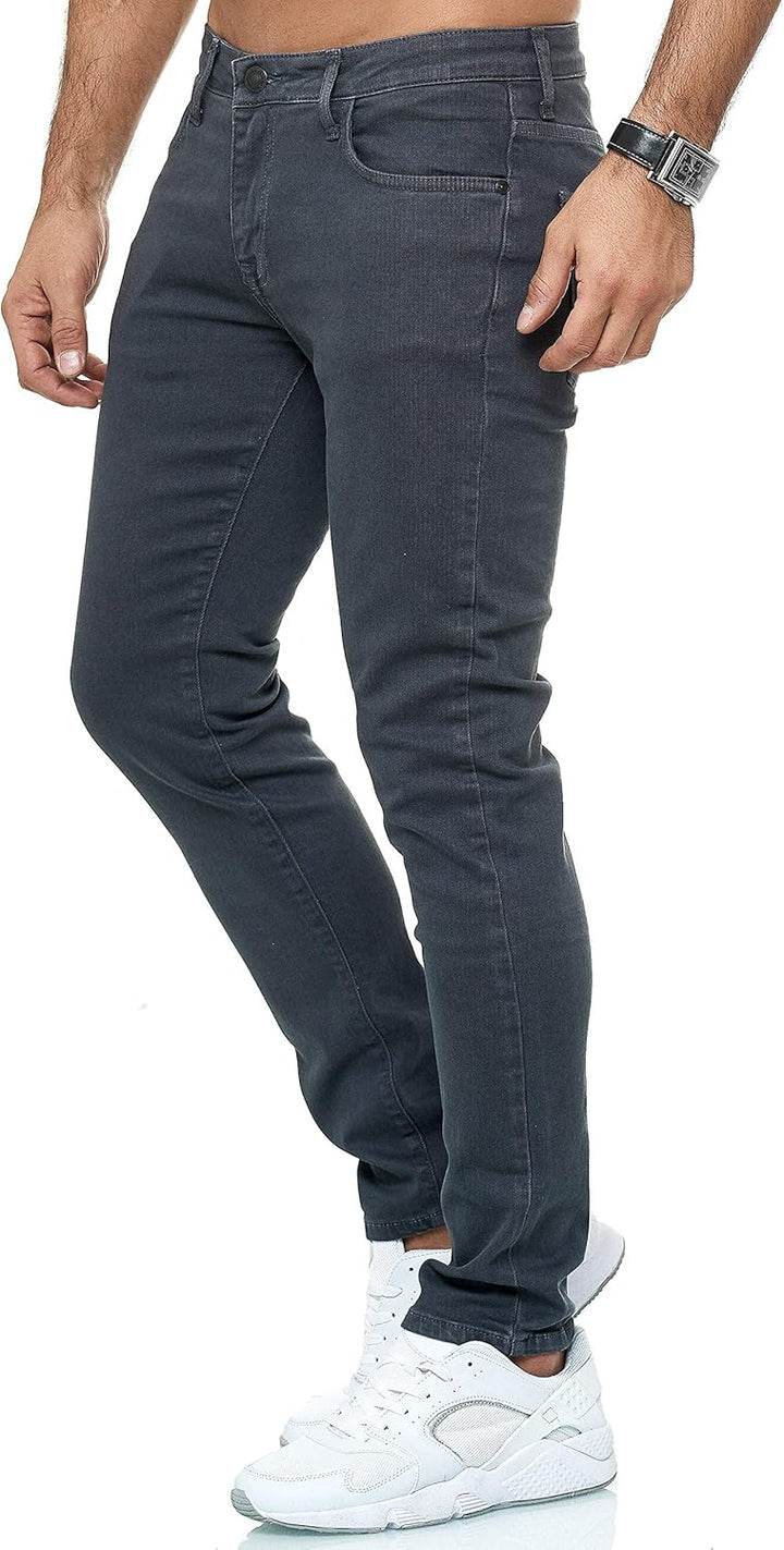 Jeans Slim Fit Stretch Denim Hose im 5 Pocket Style Clean Look Basic für Alltag und Büro 30W / 32L A