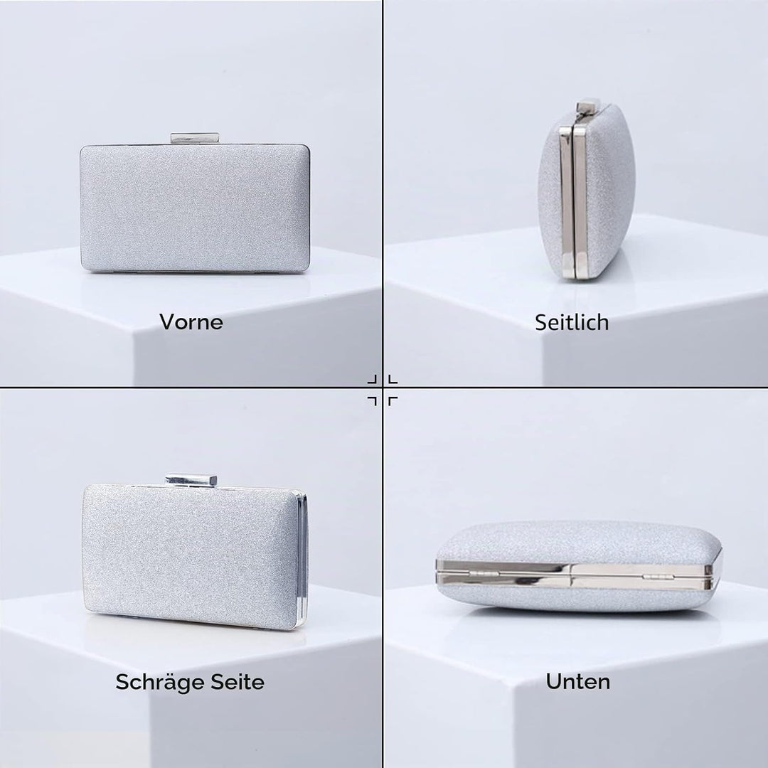 CORIOS Damen Clutch Abendtasche mit Pailletten Clutch Tasche mit Kette Glitter Handtasche Glänzend S