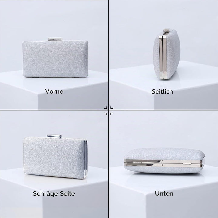 CORIOS Damen Clutch Abendtasche mit Pailletten Clutch Tasche mit Kette Glitter Handtasche Glänzend S