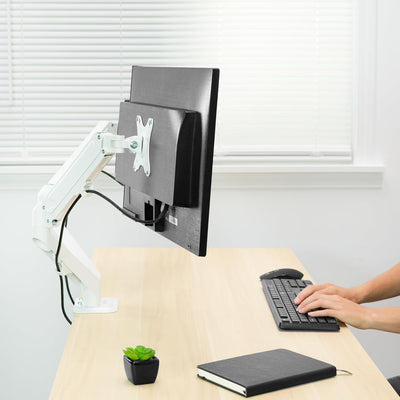 VIVO Articulating Dual 17 bis 27 Zoll pneumatischer Federarm Klemmhalterung für 2 Monitor-Bildschirm