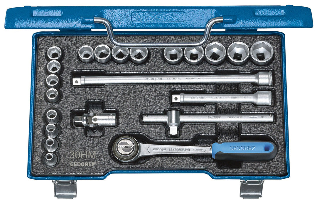 Steckschlüsselsatz 30 HMU-3 22-tlg.3/8 Zoll SW 6-22mm Z.72 6KT GEDORE 22 6-22 mm, 22 6-22 mm