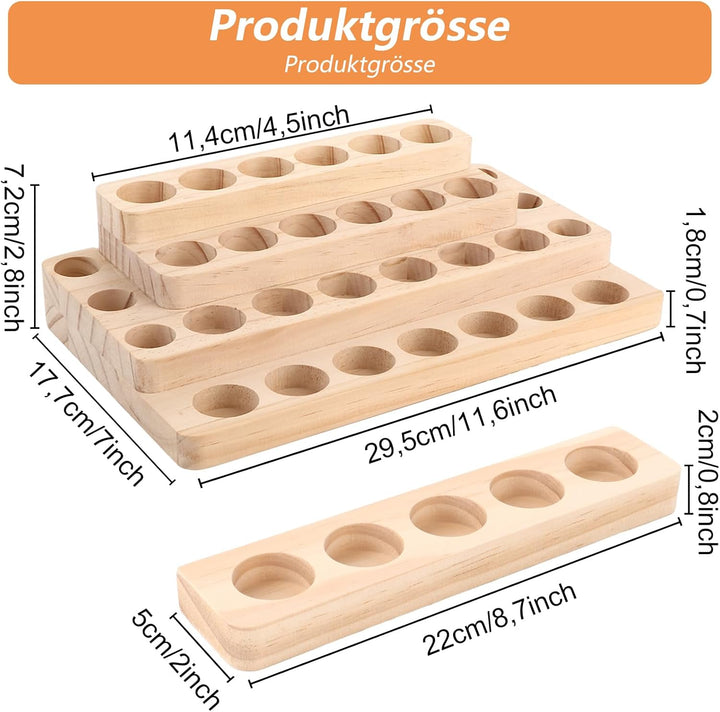 Ätherische Öle Aufbewahrung aus Holz, Ätherisches ÖL Display Ständer 4 Lagen mit 31 Schlitzen, 1-lag