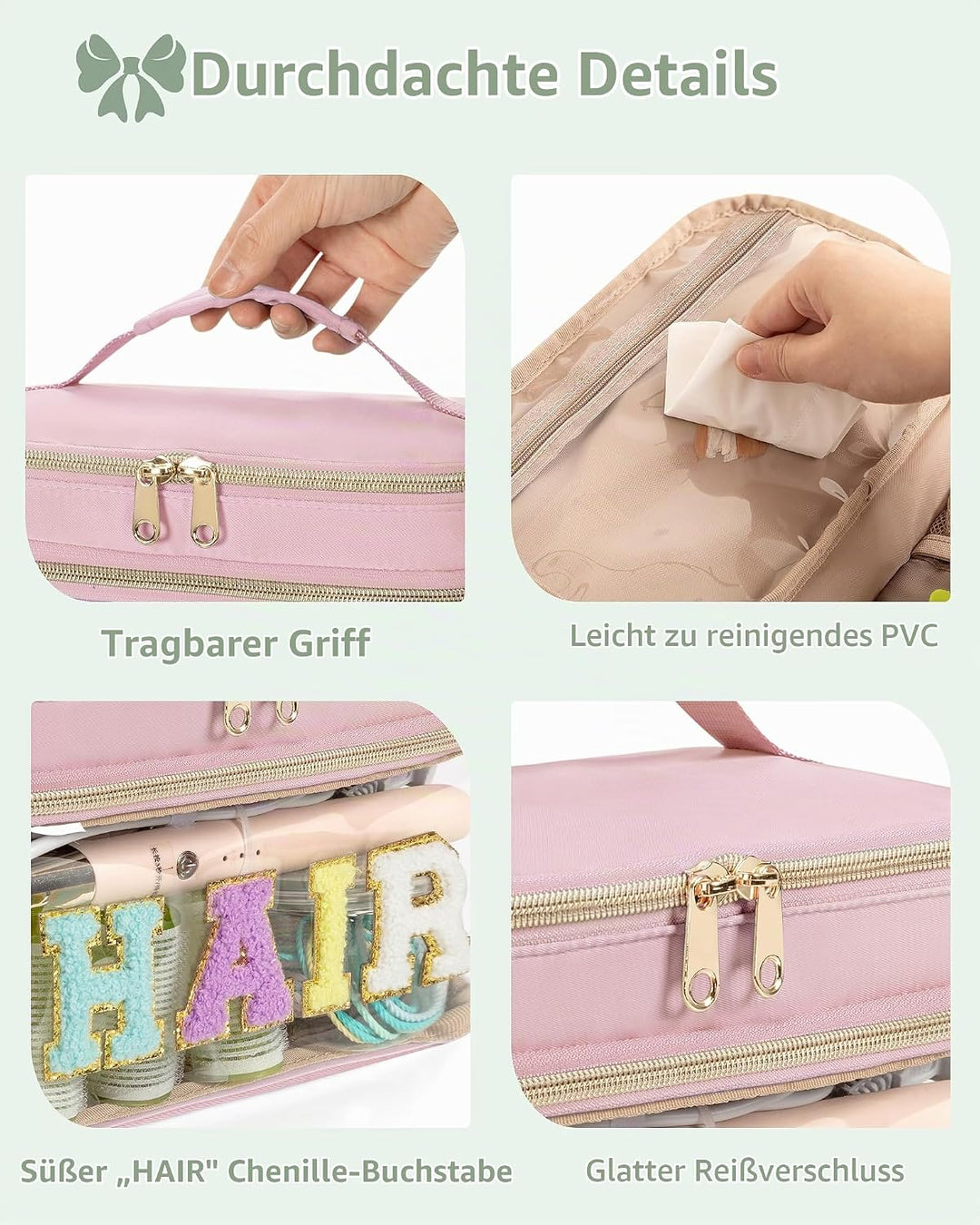 Fasrom Haargummi Aufbewahrung, Haarschmuck Organizer für Haaraccessoires mit Chenille Buchstabe, Tra