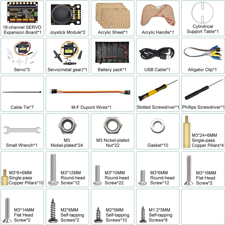 KEYESTUDIO 4DOF Robot Arm Kit (Exclude Microbit V2) Compatible with BBC Micro:bit V2, DIY Robot Kit