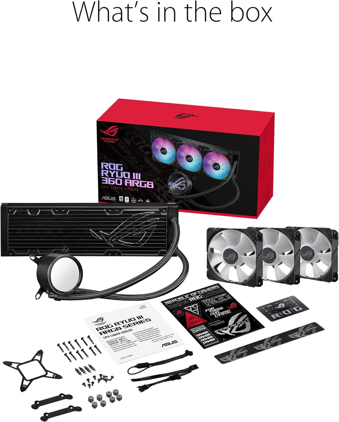 ASUS ROG Ryuo III 360 RGB All-in-One-Flüssig-CPU-Kühler (3x adressierbare 120 mm Radiatorlüfter, Ani
