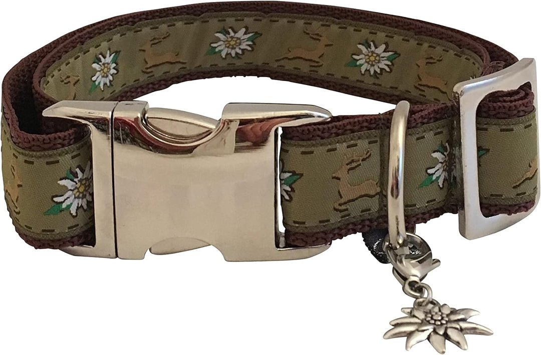 Jimmy und Katz Hundehalsband Hirsch grün 35-58cm x 2,5cm