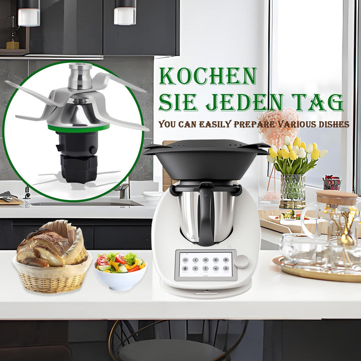 YUJUVI Messer für Vorwerk Thermomix TM5 TM6 Thеrmomix TM5 und TM6 Ersatzmesser aus Edelstahl Mixmess