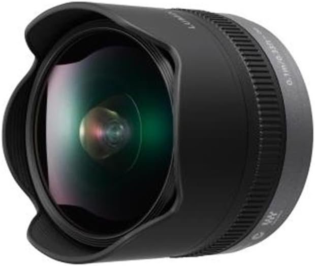 Panasonic H-F008E LUMIX G Fisheye 8 mm F3.5 Objektiv (16 mm KB, klein und leicht, Bildwinkel 180°) s