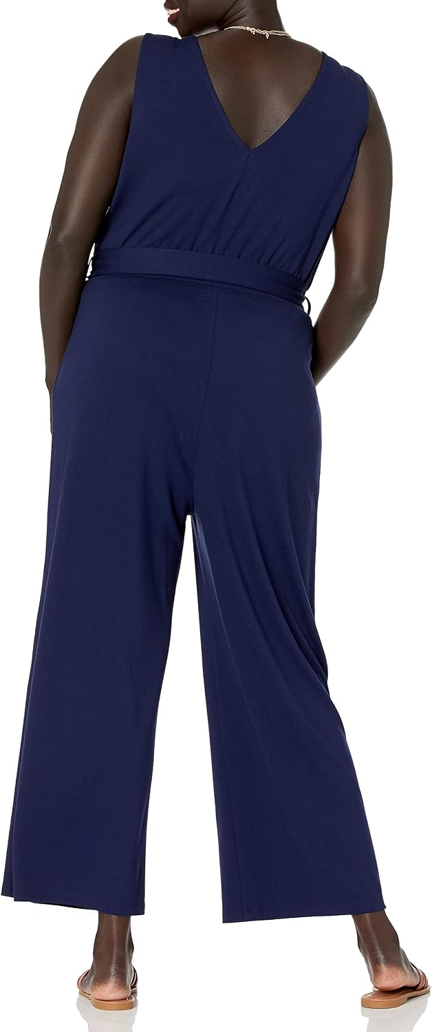 The Drop ärmelloser Wickel-Jumpsuit für Damen, von @caralynmirand M Marineblau, M Marineblau