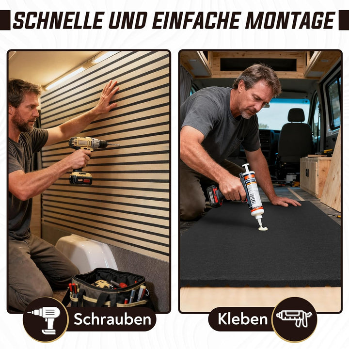 Leichte Paneele für Camper Ausbau, Wohnmobil & Van | Filz Verkleidung 2er-Set | 1,21 m² Gesamtfläche