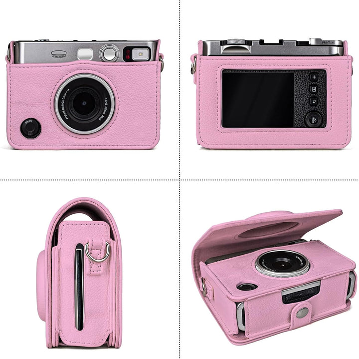 Rieibi Fujifilm Mini EVO Hülle - Vintage PU Leder Schutzhülle für Fuji Fujifilm Mini EVO Sofortbildk