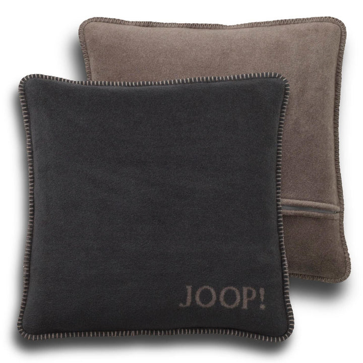 Joop! Kissenhülle Uni Doubleface Taupe-Anthrazit Baumwolle/Polyacryl, Masse: 50cm x 50cm, 651273 50