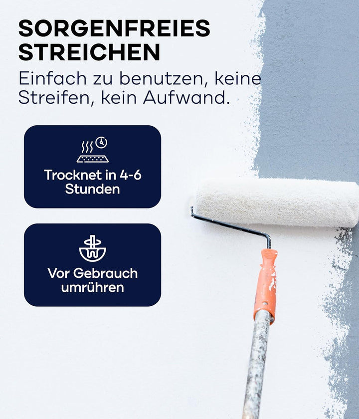 plid® Polarweiss Wandfarbe Weiss matt 10L [HOHE REICHWEITE] - Weisse Wandfarbe Polarweiss geruchsarm