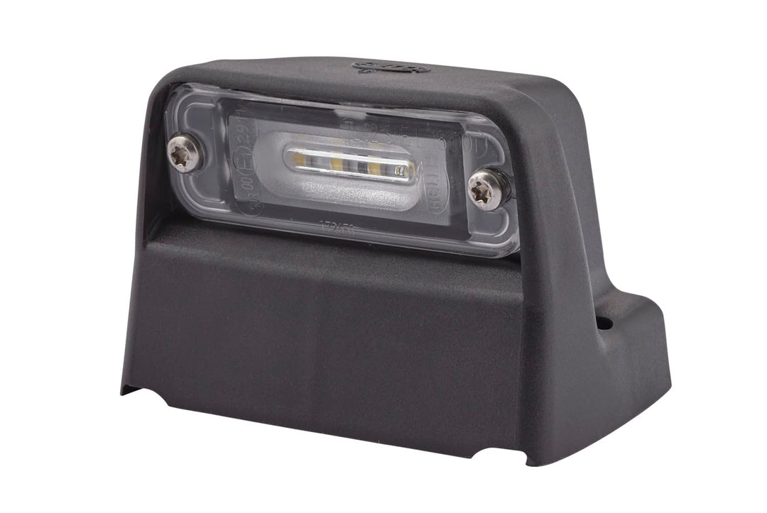 HELLA - Kennzeichenleuchte - LED - 24V - geschraubt/Anbau - Lichtscheibenfarbe: glasklar - Stecker:
