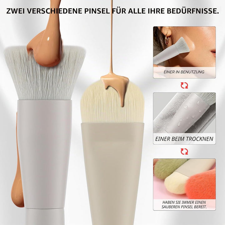 Docolor Pinselset Makeup 39 Stück Mit Tasche, Schwamm und Aufbewahrungstasche, Blender Schwamm & Pin