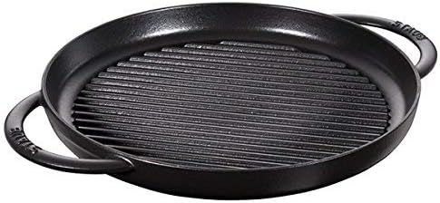 STAUB rund 30 cm Grillpfanne, Gusseisen, Schwarz 39 x 5.5 x 4.03 cm Schwarz, 39 x 5.5 x 4.03 cm Schw