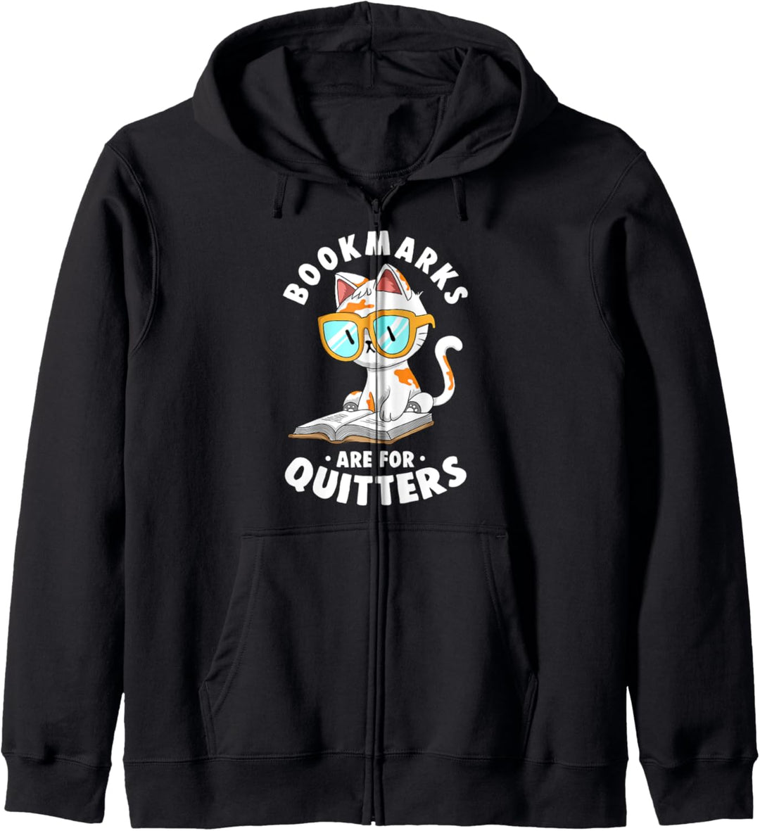 Lesezeichen sind für Quitters niedlich Nerdy Kitty Bücherwur Kapuzenjacke