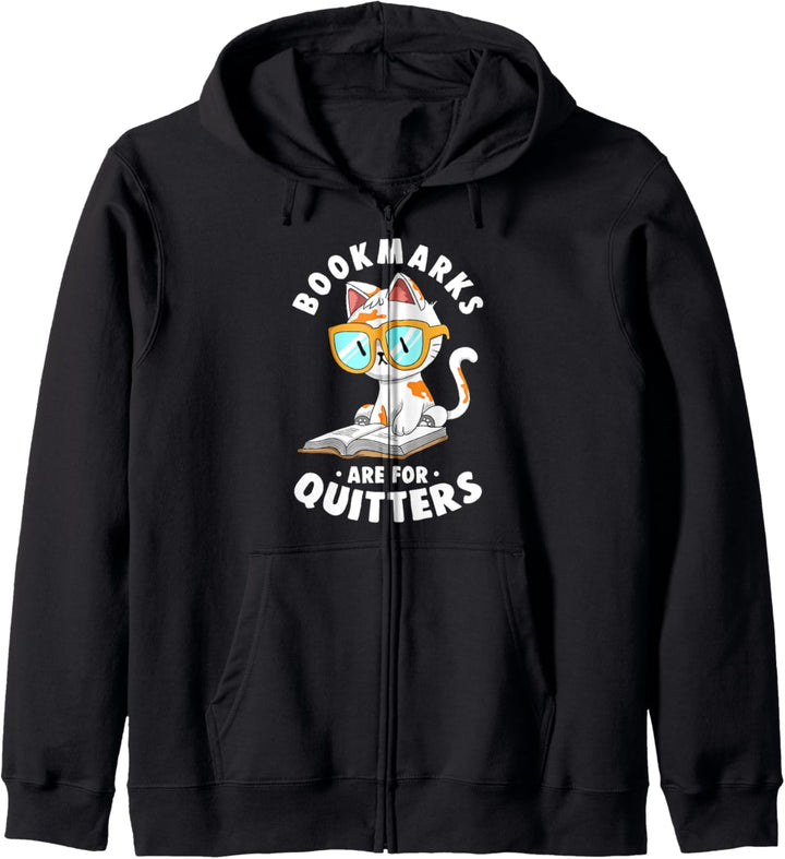 Lesezeichen sind für Quitters niedlich Nerdy Kitty Bücherwur Kapuzenjacke