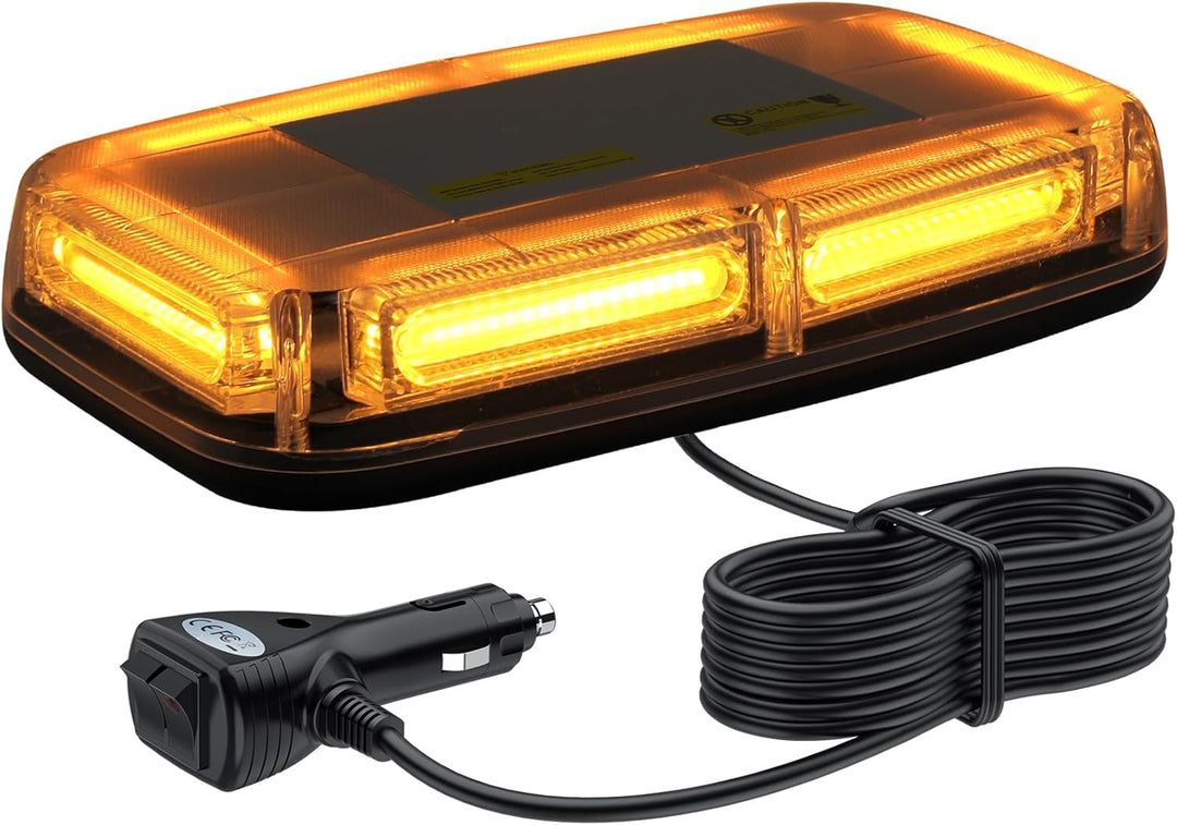 Justecheu 6 COB LED 60W Warnblitzlicht Rundumleuchte Amber Notfall Warnleuchte IP67 E9 12/24V Arbeit