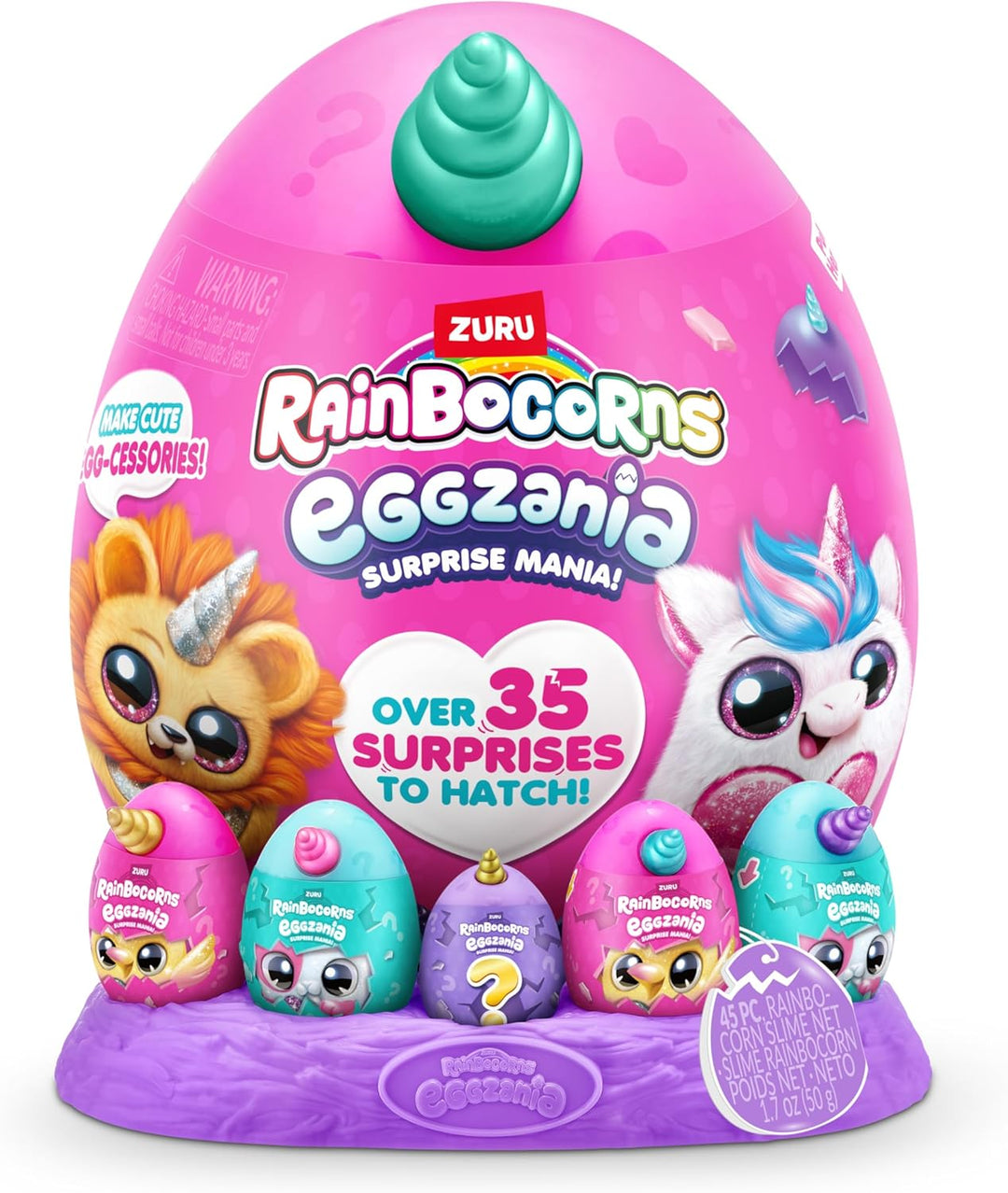 Rainbocorns Eggzania Surprise Mania Peanuts the Elephant - Collectible Plush - Over 20 Surprises Ins