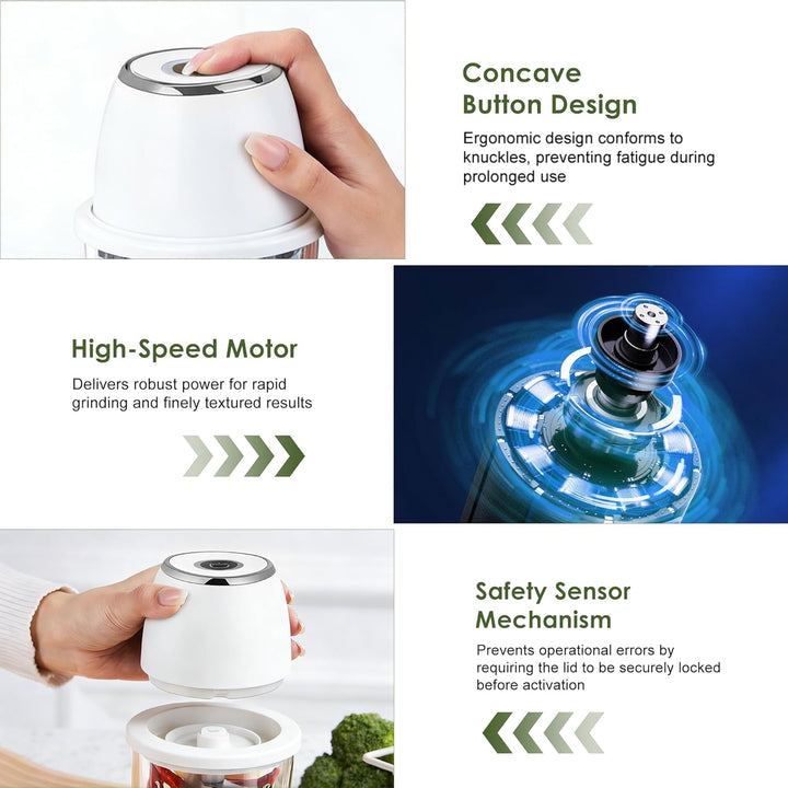 Zerkleinerer Elektrisch 350ml, Gemüsezerkleinerer Zwiebelschneider Elektrisch Multizerkleinerer, USB