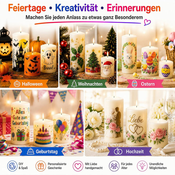 Zoyomax 18 Farben Kerzen bemalen Set, 15ml Wachsstifte für Kerzen – Candle Pen für Bemalen, Verziere