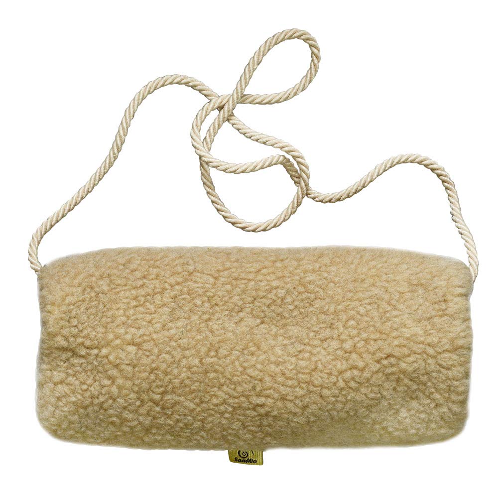 SamWo,Schafwoll-Muff aus natürlicher Schafschurwolle mit Baumwollkordel (caramel)