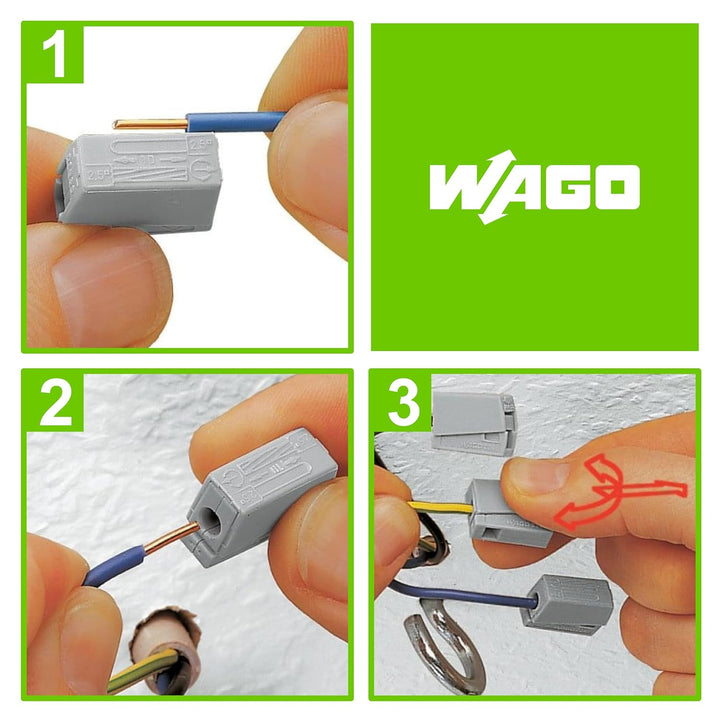 WAGO 2-Leiter-Leuchtenklemme 224-112 | Nennquerschnitt: 2,5 mm², für ein- und feindrähtige Leiter, 1