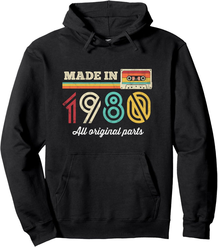 Best Of 1980 Vintage 40. Geburtstag 40 Jahre 80er Kassetten Pullover Hoodie